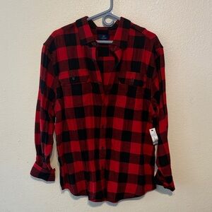 George Red and Black Plaid Casual Shirt